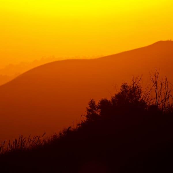 Fire sky mountain range 